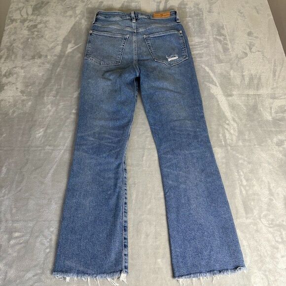 7 For All Mankind Luxe Vintage Ultra High Rise 26 Slim Kick Distressed Button - Picture 14 of 16